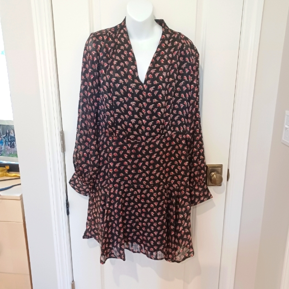 NWT Scotch & Soda Black Floral dress, M